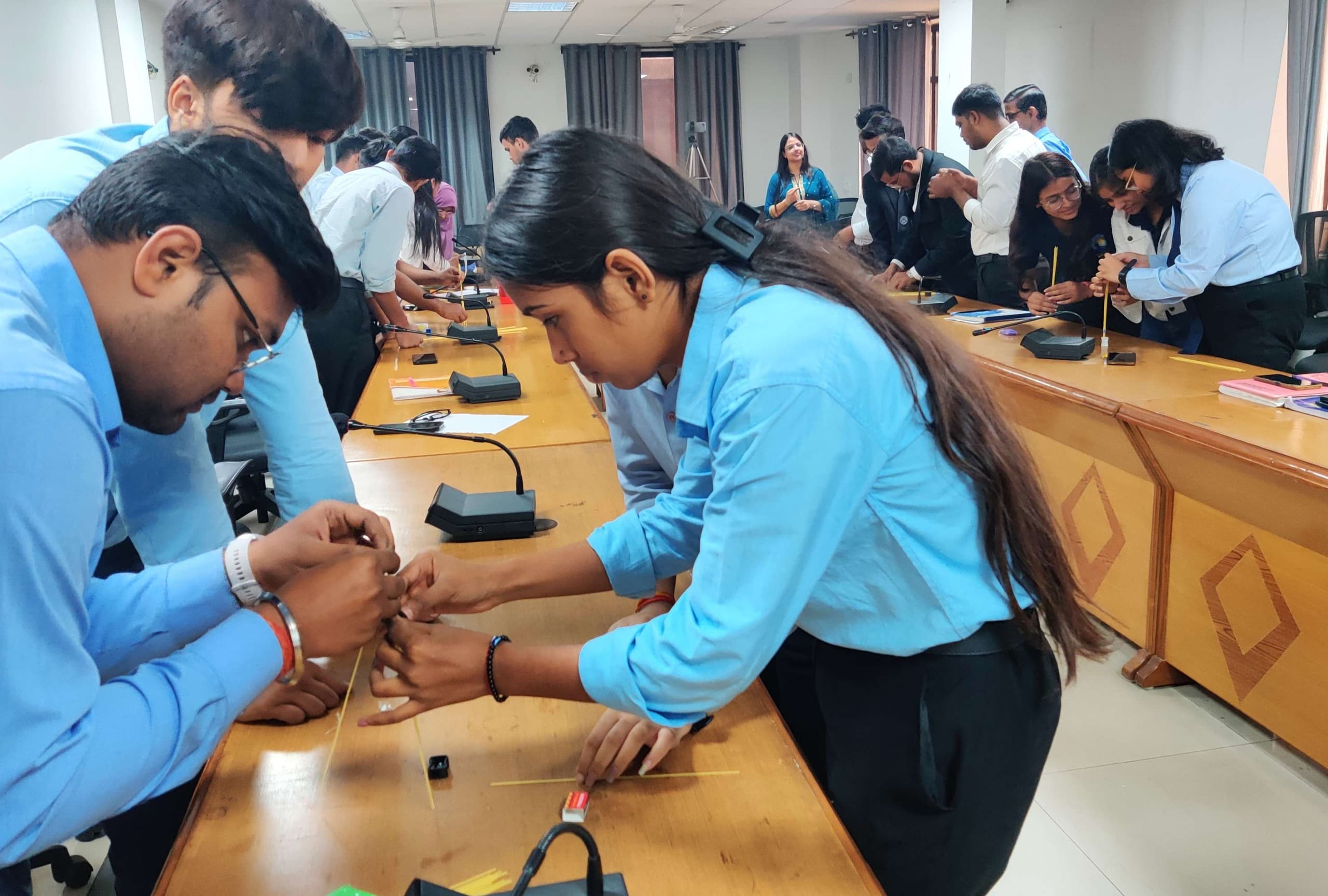 Students engaged in panel discussion