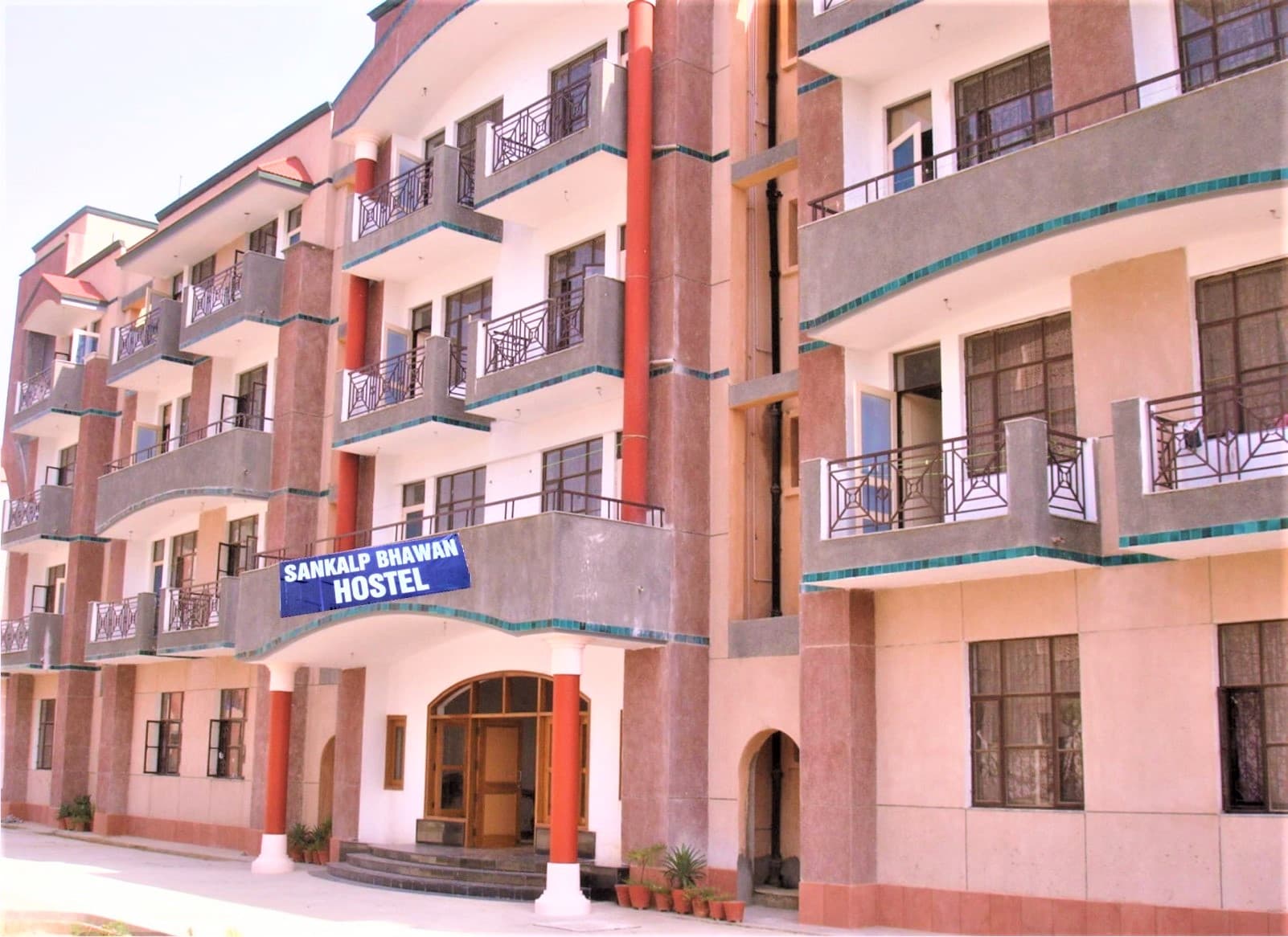 Hostel campus exterior view