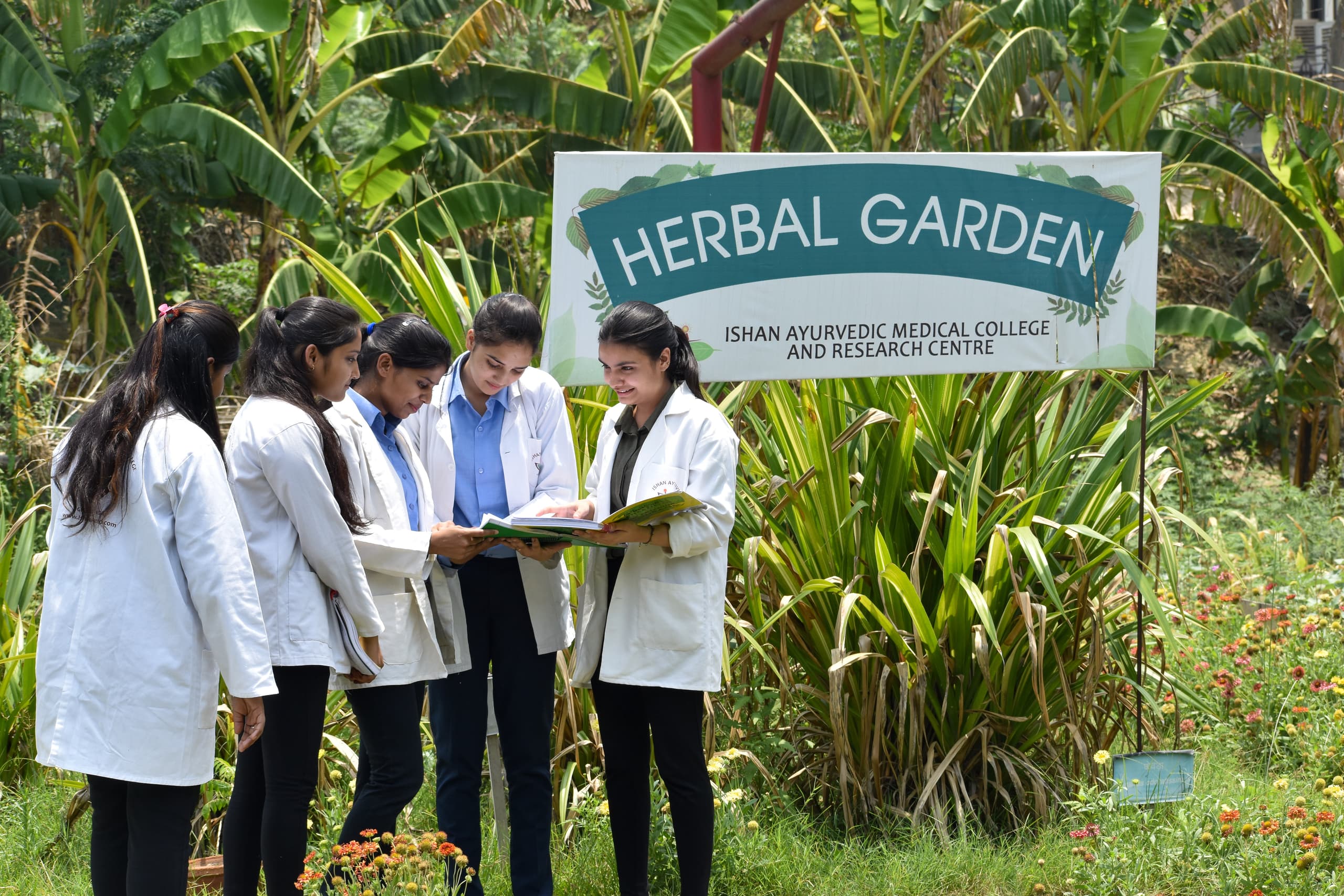 Lush green landscaped hostel surroundings 2