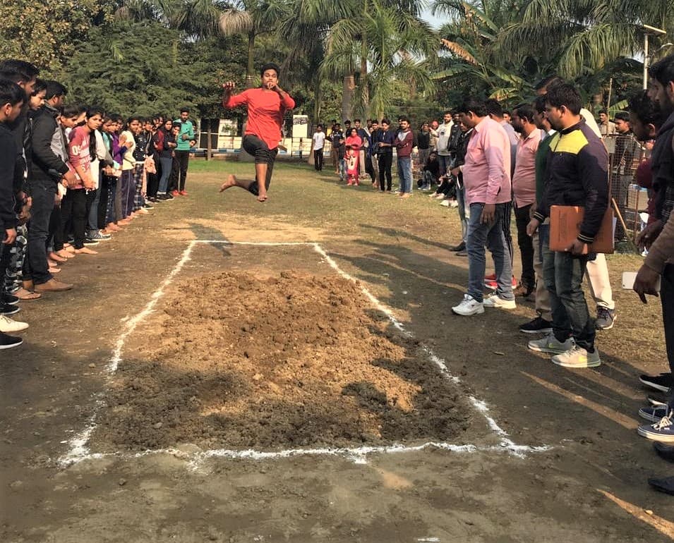 Long Jump - Spardha Inter-College Sports Fest at Ishan Ayurvedic Medical College & Research Centre