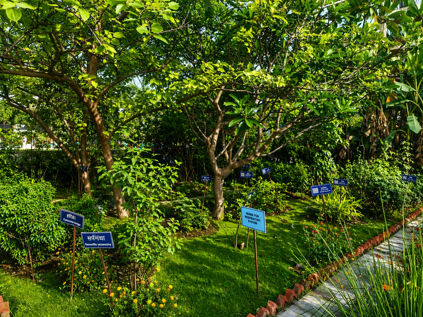 Aerial view of main garden