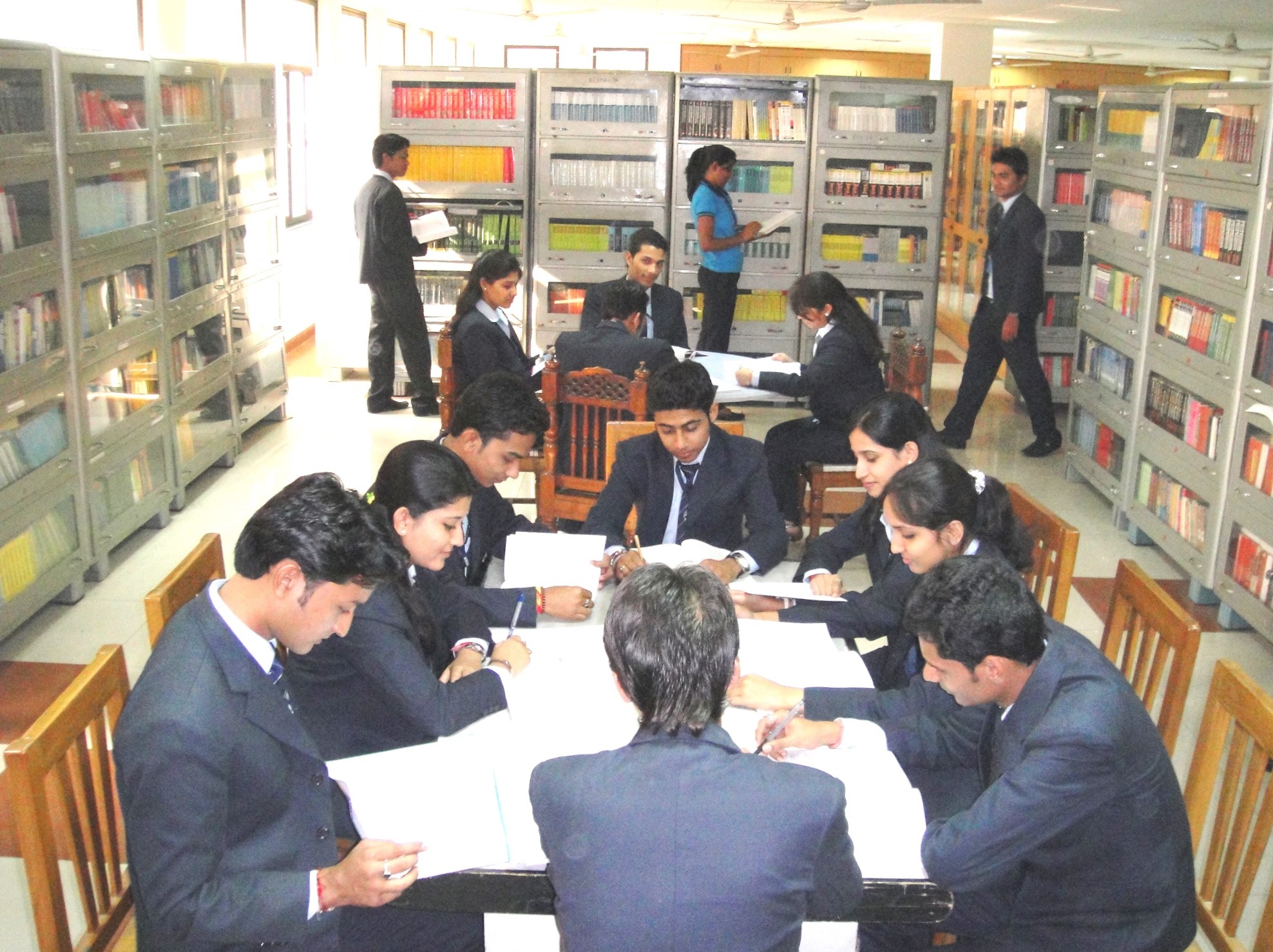 Organised library sections